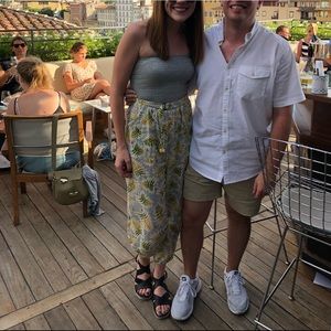 Anthropologie Strapless Belted Pants Suit